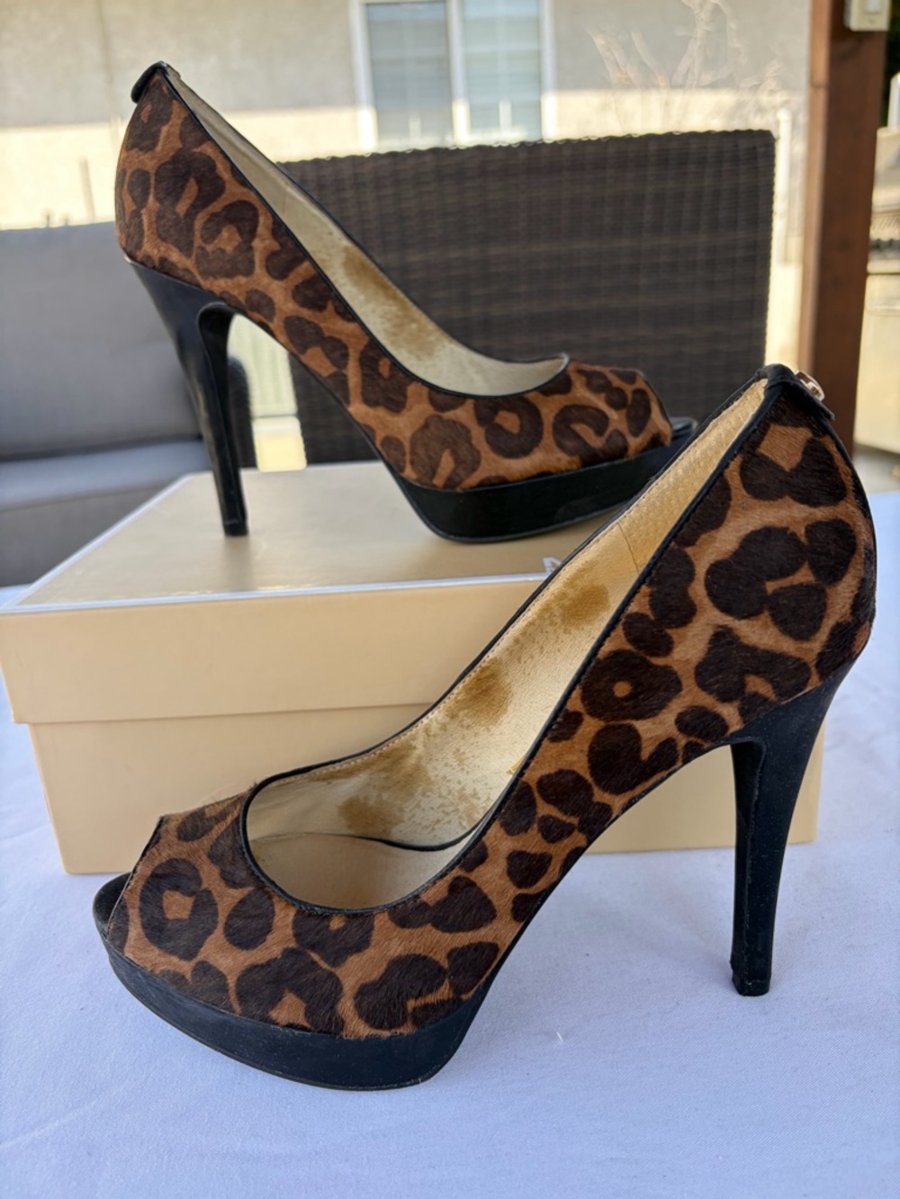 Michael Kors York Platform Printed Haircalf, Sz 8